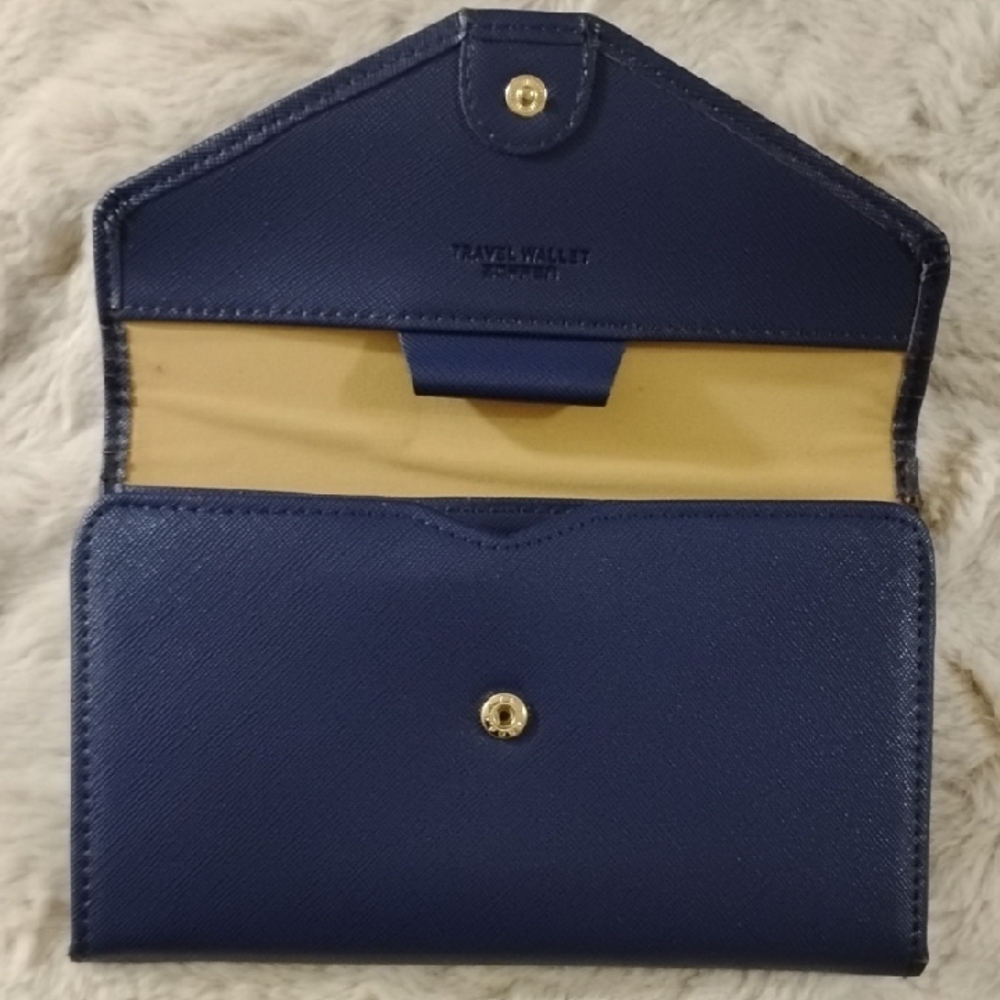 Chic Navy Blue Women's Clutch Organizer Or Passport Agenda Holder - Picture 8 of 10